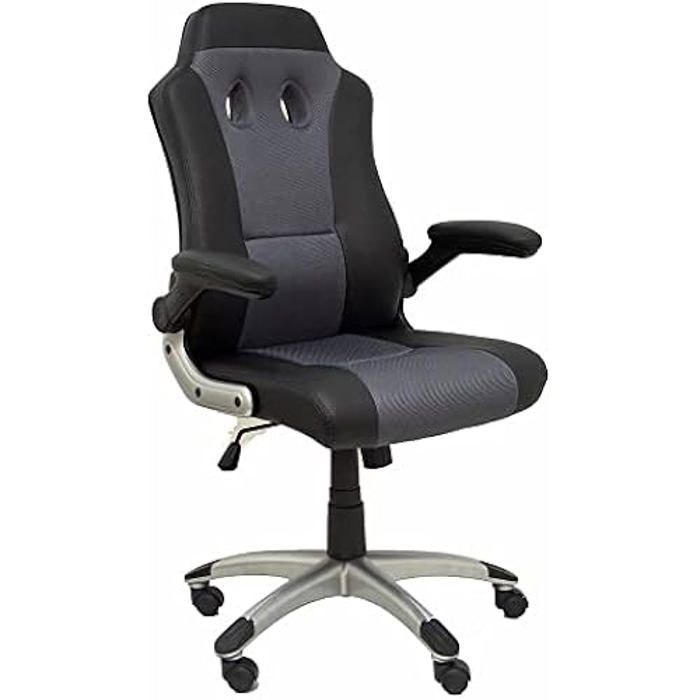 Chaise de Gaming Talave en Similicuir Noir et Gris Marque Piqueras et Crespo Chaise de Gaming Talave en Similicuir Noir et Gris Marque Piqueras et Crespo