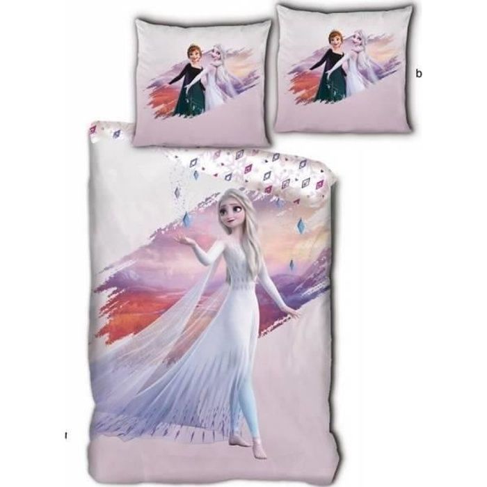 REINE DES NEIGES 2-FROZEN-Housse de couette-Parure de lit 140X200 CM+Taie 63X63 CM.