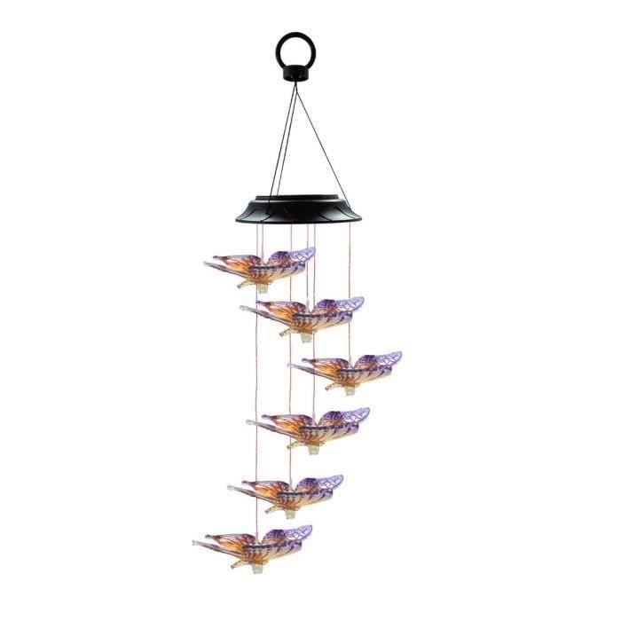 Carillon à Vent Solaire Libellule LED - Lumière Colorée Changeante Pour Jardin, Cour, Terrasse | Décoration Extérieure