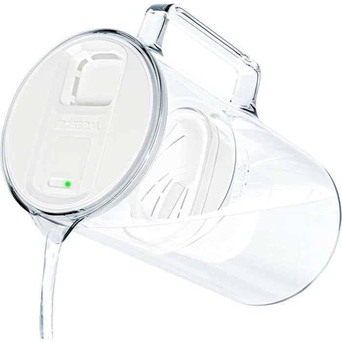 Carafe Filtrante Verre 3L Wessper - Filtre à Eau Avec LED BPA Free Pour Eau Pure Au Quotidien