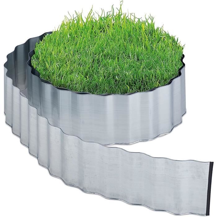 Bordure De Pelouse En Acier Galvanisé 15m - Flexible, Résistante Aux Intempéries - Pour Délimiter Jardins Et Massifs