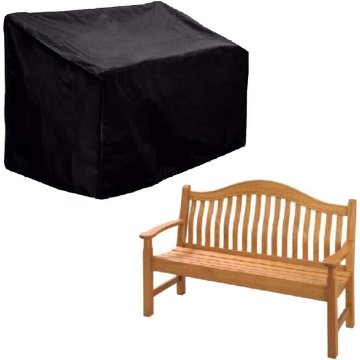 Banc De Rangement Housse Banc Jardin 2 Places Imperméable - 134x66x63/89cm - Tissu Oxford 500D - Résistante UV Protection Banc Extérieur
