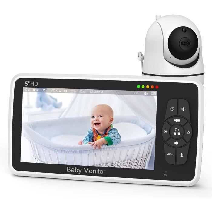 Babystar 5 720P HD Babyphone Vidéo, PTZ 355° Baby Phone Caméra