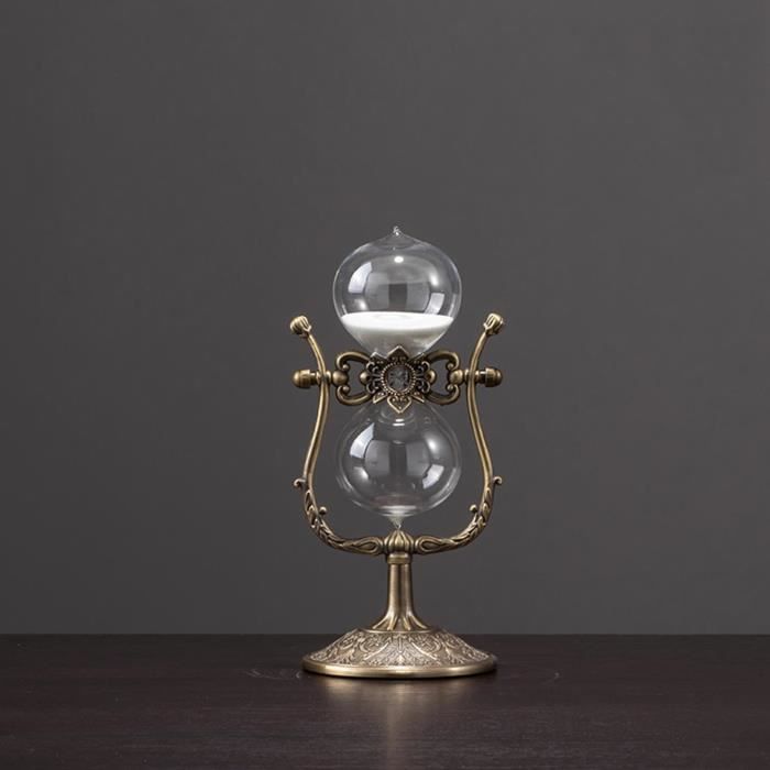 Sablier Rotatif 60 Minutes – Laiton, Sable Noir – Rotation 720°