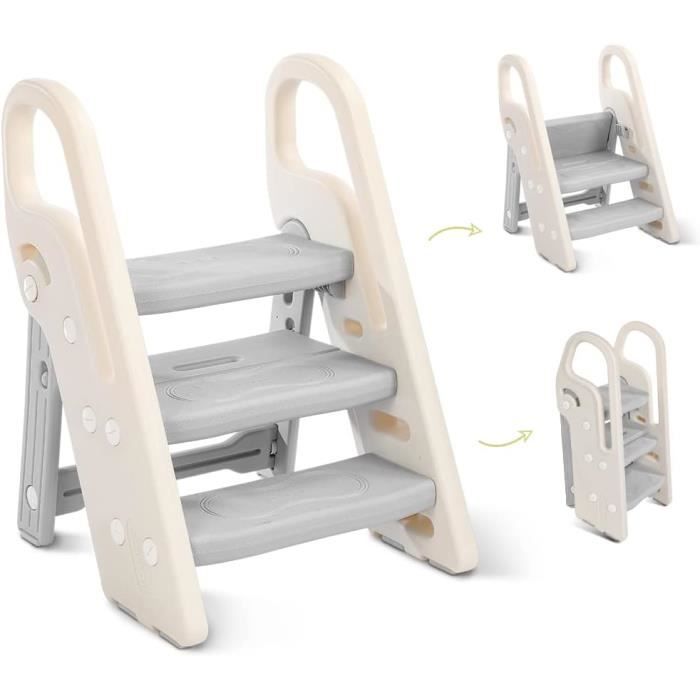 Tour D'apprentissage Montessori Pliable Enfant - Réglable Hauteur | Sécurité Cuisine Et Salle De Bain