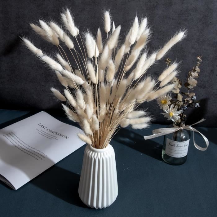 Lot de 60 fleurs séchées - Herbe de la pampa - Fleurs séchées - Bouquet ...
