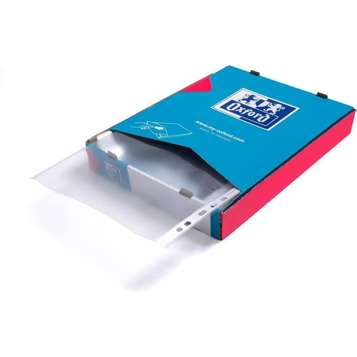 Pochettes Plastique Perforées A4 à Soufflet, Grande Capacité 200 Feuilles, Ouverture Sur Le Haut