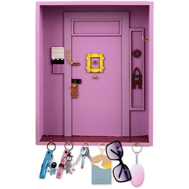 Porte-clés Mural En Bois Avec 6 Crochets Et étagère – Organisateur Rétro Pour Entrée, Salon, Bureau – Range Clés, Courrier, Décorations