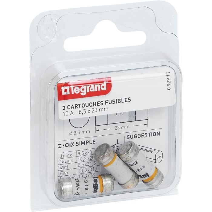 Lot De 6 Cartouches Fusibles Legrand Avec Témoin - 10A, 16A, 20A, 32A | Porte-fusibles Domestique