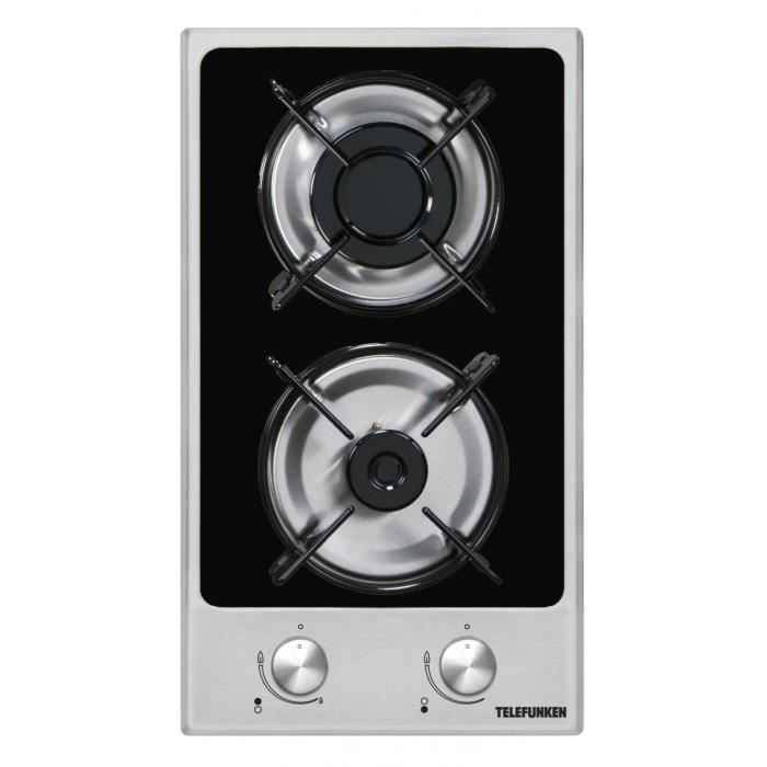 Table de cuisson gaz TELEFUNKEN TKGOG2X 2 foyers et Inox Allumage électronique