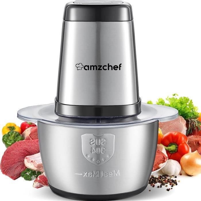 Hachoir électrique 6L - 1000W - Bol Inox - 4 Lames - Pour Viande, Légumes, Fruits - Cuisine Facile - 4