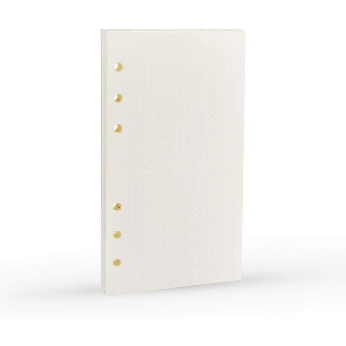 135 Feuilles Recharge A6 - 6 Trous - Papier Vierge 100 G/m² - Pour Carnets à Anneaux, Agendas