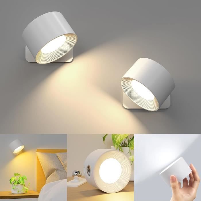 Lumixia Applique Murale LED Rechargeable - Sans Fil, Télécommande/tactile, 3 Températures De Couleur - Pour Salon, Chambre