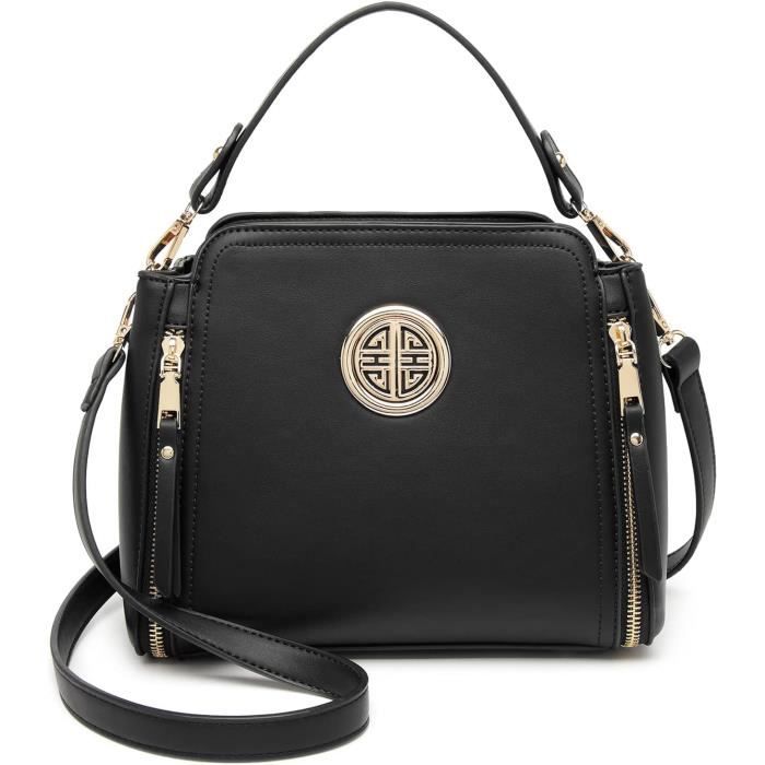 Sac à Main Bandoulière En Cuir PU Noir - Taille Moyenne (31x15x14 Cm) - Marque Coquelicot Et Coccinelle - Neuf