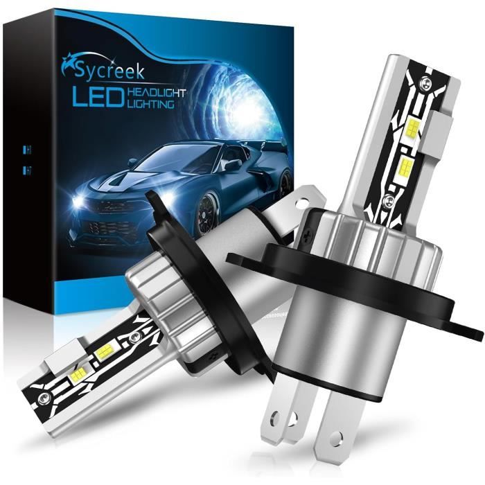 Ampoule H4 Led Phare Pour Voiture Et Moto,60W 14000Lm 6000K Blanc Phares Pour,11 Mini Led 9003