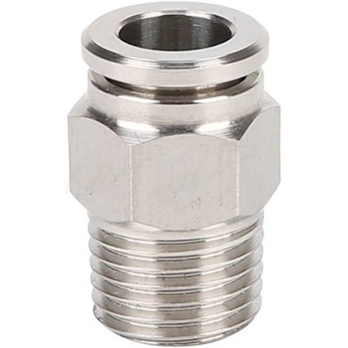 Pangocho Raccords Pneumatiques Mâles 304 Inox Push-In M8/M10/M12/M20 – Connecteurs Rapides Air Comprimé Pour Impression 3D, Automatisation, Compresseur
