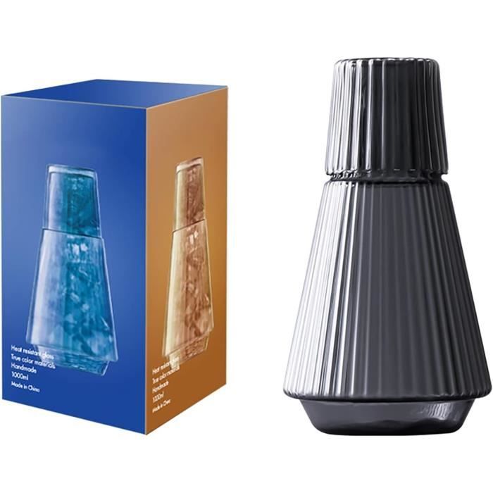Carafe à Eau Avec Verre Pour Table De Chevet - Verre Borosilicate 600 Ml - Vert, Pour Chambre Ou Salon
