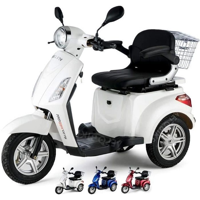 VELECO Tricycle électrique Mobilité/Loisirs Scooter Senior Handicapé  Affichage numérique Panier (Blanc) - Cdiscount Santé - Mieux vivre