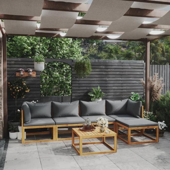 vidaXL Salon de jardin 6 pcs avec coussin