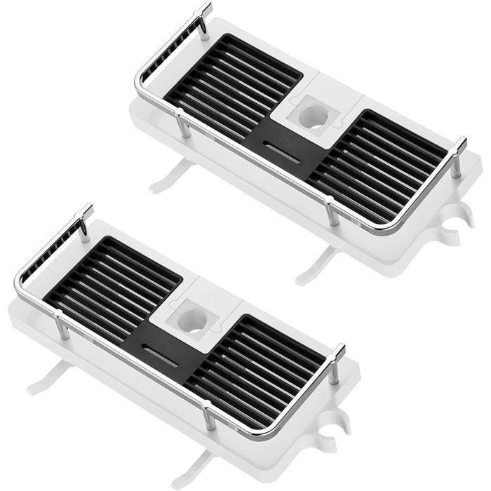 Étagère Douche Porte Savon Douche Salle De Bain Rangement Douche sans Percage avec Porte Savon Douche 21MM-25MM Blanc