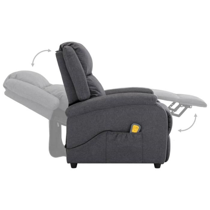 tip - fauteuils électriques - fauteuil inclinable électrique de massage gris foncé tissu - yosoo - dx08813
