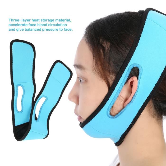 Masque V-Line Ajustable Pour Menton - Bandeau Lifting Effet Fermeté - Nylon-spandex, Fermeture Velcro - Pour Un Ovale Du Visage Redéfini