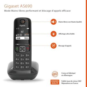 Téléphone Sans Fil Siemens Gigaset SL400 - Design Fin Métal/piano Noir - Écran Couleur 1,8", Répertoire 500 Contacts, ECO DECT
