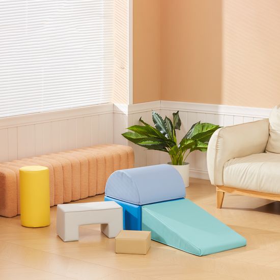 6 Blocs De Construction   HOMCOM   En Mousse XXL Pour Enfants   Normes EN71 1 2 3 Mousse Epe Revetement Synthetique