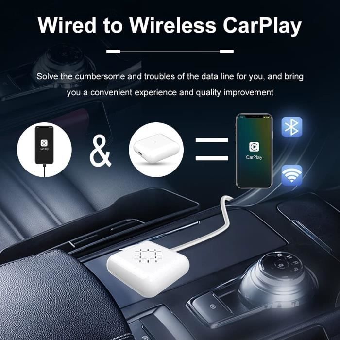CarlinKit 3.0 Mini CarPlay sans Fil Adaptateur,Convient aux