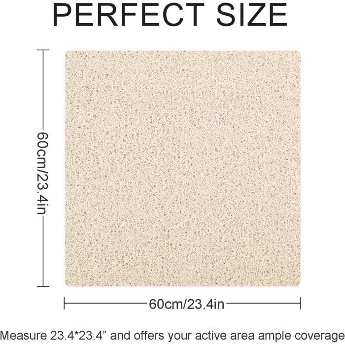 Tapis De Douche Antidérapant Carré Luffa 60x60 Cm - Anti-Moisissure Et Confortable