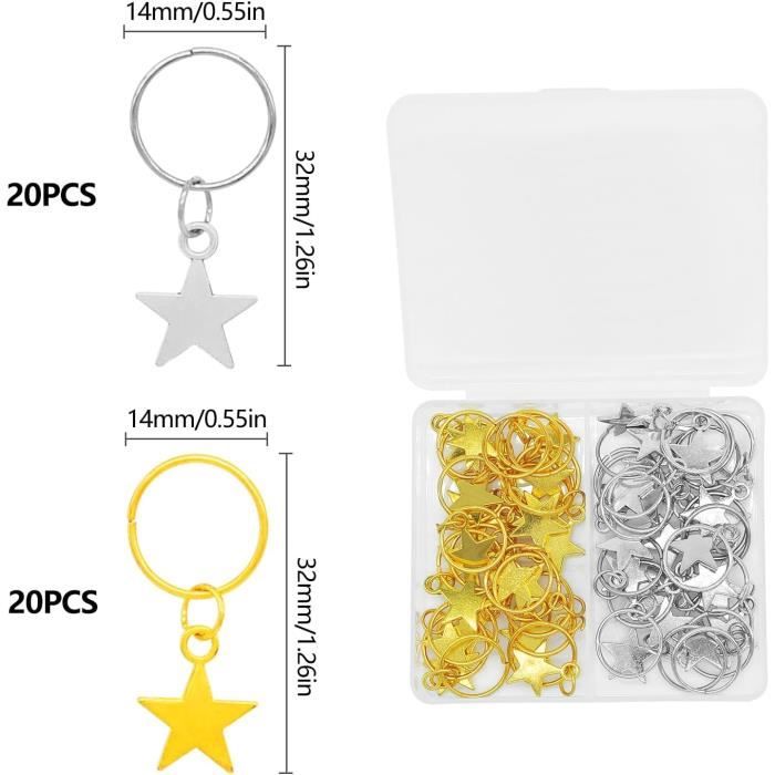 Lot de 220 Pinces à Cheveux en Spirale pour Dreadlocks, Métal Spirale Bijoux Tresse, Accessoires pour Tresses de Cheveux, Perle Cheveux Tresse pour Hommes et les Femmes, Bijoux Cheveux avec Boîte de
