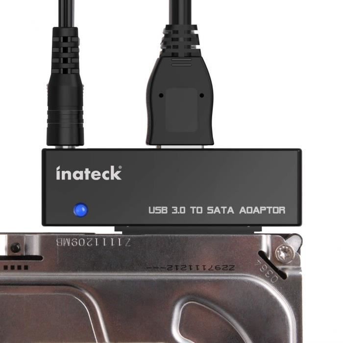 Adaptateur USB 3.0 vers SATA pour disque dur 2.5/3.5 INATECK - Convertisseur  avec alimentation externe - Cdiscount Téléphonie