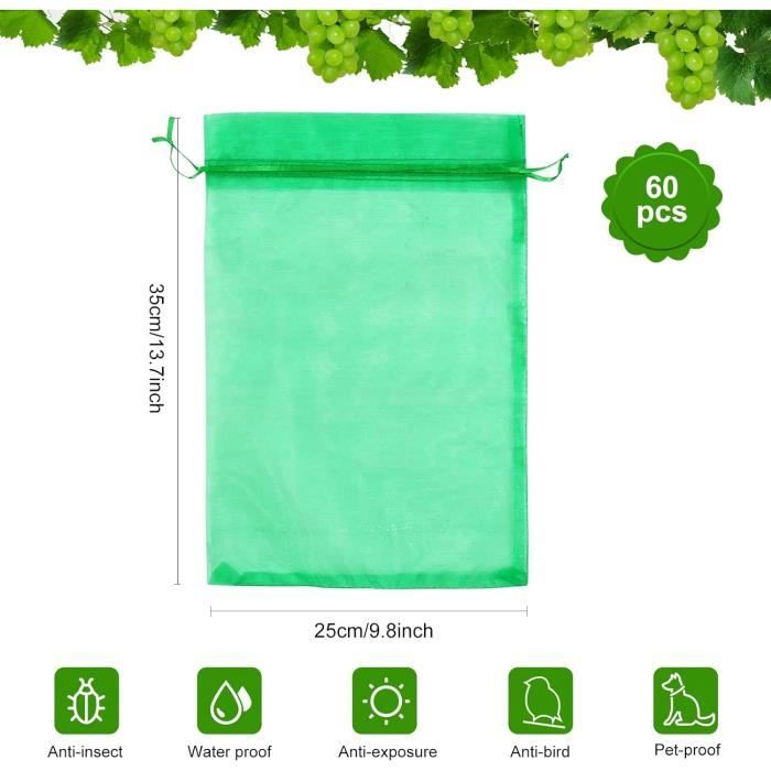 KALANKA-Sac Protection Fruits, Sachet Protection Raisin, 50 Pièces