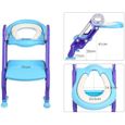 Réducteur de toilette bébé pliable et réglable - KEKE - Siège enfant avec marches - Violet et bleu-2