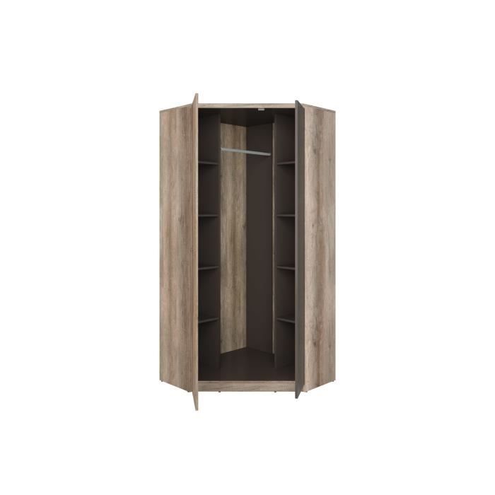 Armoire d'angle chambre salon LISETTO HUCOCO Style moderne