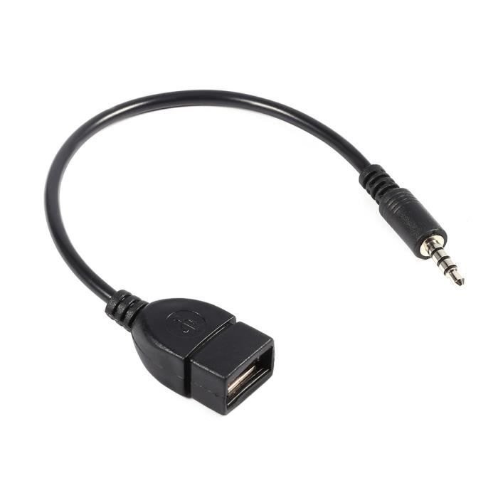 Cable Audio Voiture Adaptateur Prise Jack Auxiliaire Compatible