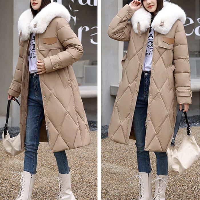 Doudoune Femme Longue en Duvet Hiver Chaud l gant Doudoune