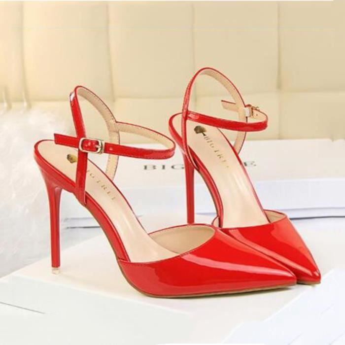 Escarpins a top brides cheville femme