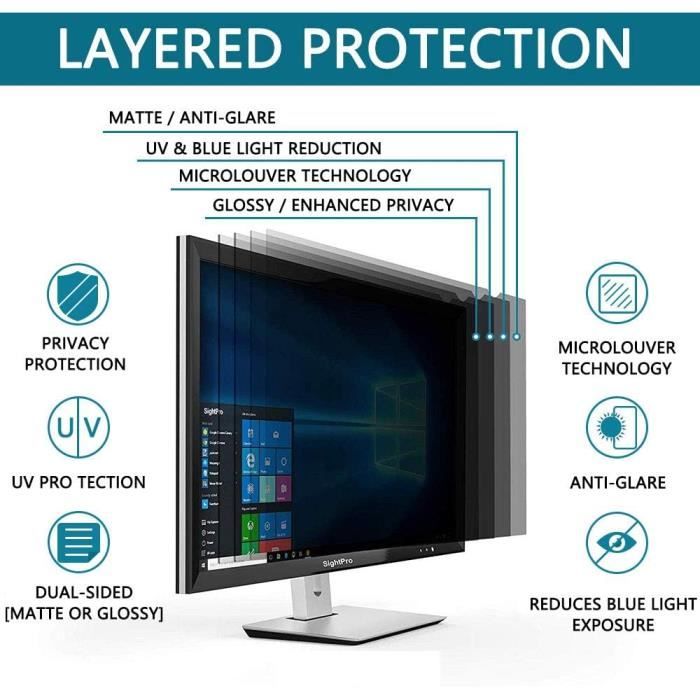 FiiMoo Filtre de Confidentialité Premium, 11.6 Notebook Privacy Filtre, Protecteur d'écran de confidentialité pour Ordinateur Portable & Moniteur, (11.6 Pouces,16:9