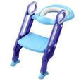 Réducteur de toilette bébé pliable et réglable - KEKE - Siège enfant avec marches - Violet et bleu-3