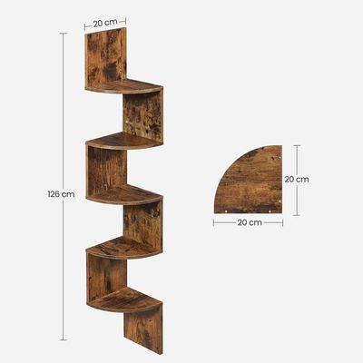 Étagère D'Angle YITAHOME 5 Niveaux Bois Et Métal - Style Industriel Chêne