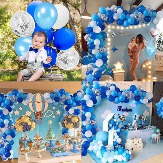 1 an Anniversaire Décorations Garçon,MMTX Bleu Prince Décoration fête  anniversaire 1 an Enfant,Ballon 1 Anniversaire 52Pcs - Cdiscount Maison