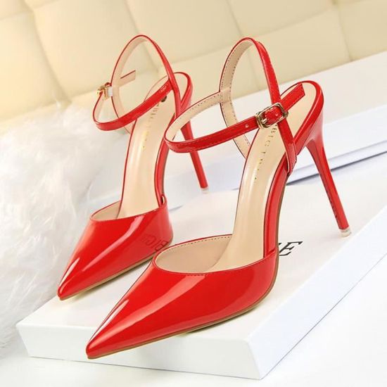 Escarpin rouge bride cheville clearance