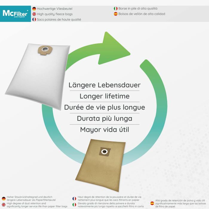 Lot de 10 sacs à poussière pour Eufy Clean G40 + Station de vide automatique Sys Lot de 10 sacs à poussière pour Eufy Clean G40 + Station de vide automatique Sys