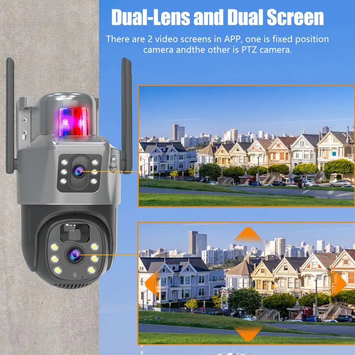 COOAU Caméra Surveillance Extérieure 4G LTE Solaire 2K - Caméra Sans Fil Sans WiFi Avec Carte SIM - 360° PTZ, Vision Nocturne Couleur, IP66, Stockage 64Go