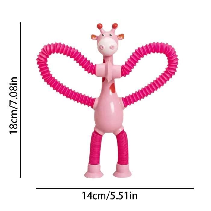YANXINKE – Lot De 4 Girafes à Ventouse Télescopiques – Pop Tube, Jouet Sensoriel En ABS, Extensible Et Torsadable, Dès 3 Ans