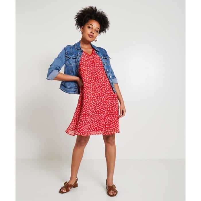 GRAIN DE MALICE Robe plumetis femme Red Cdiscount Pret a Porter