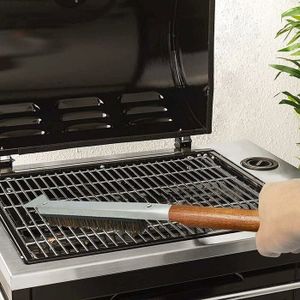 Brosse à four à pizza avec grattoir - nettoyage en pierre à pizza avec grattoir en f d'acier inoxydable | Outil nettoyage four à pizza pour