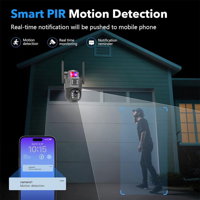 Caméra IP solaire 4G SIM WIFI a motorisé la surveillance vidéo 2MP