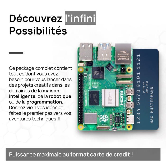 Raspberry Pi 5 8 Go Starter-Set | Édition 128 Go | Alimentation 27W ...